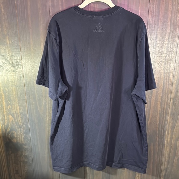 Adidas Blue Navy Yellow Short Sleeve Tee Men's Size XL - Picture 3 of 4